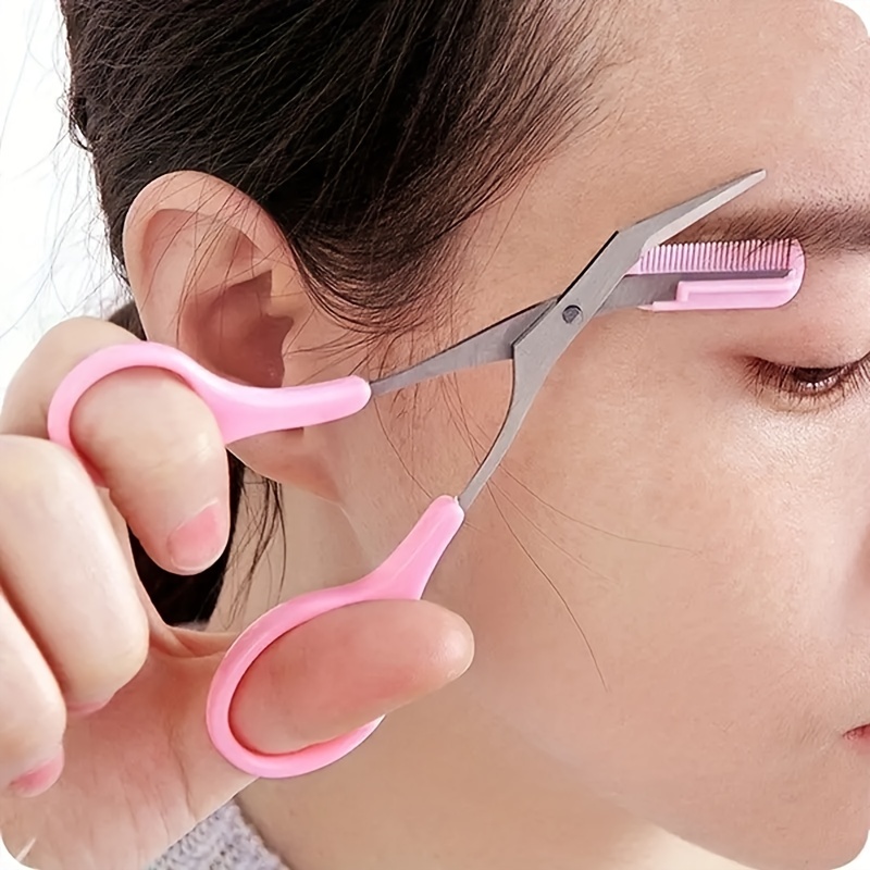 Men'S Grooming Makeup - Gunting Pemangkas Alis dengan Sisir Wanita