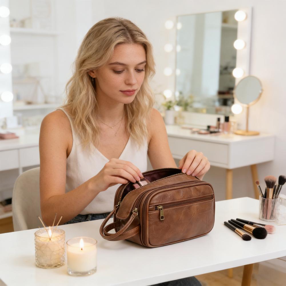 Tas Makeup Travel Kulit Sintet - Men'S Grooming Makeup ulasan dan harga