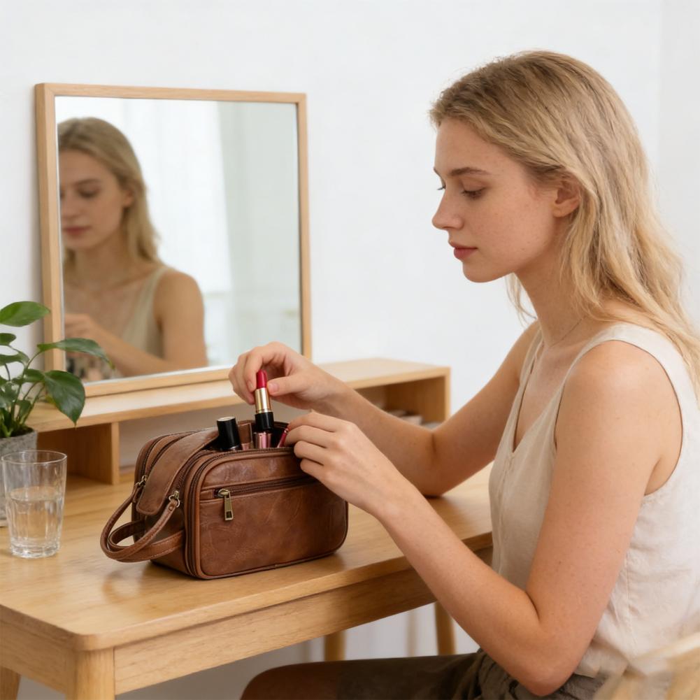 Tas Makeup Travel Kulit Sintet - Men'S Grooming Makeup ulasan dan harga